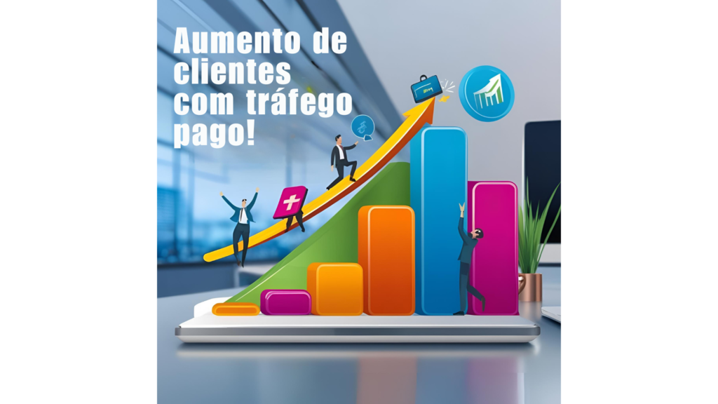Empresário analisando crescimento no número de clientes através de estratégias de tráfego pago.